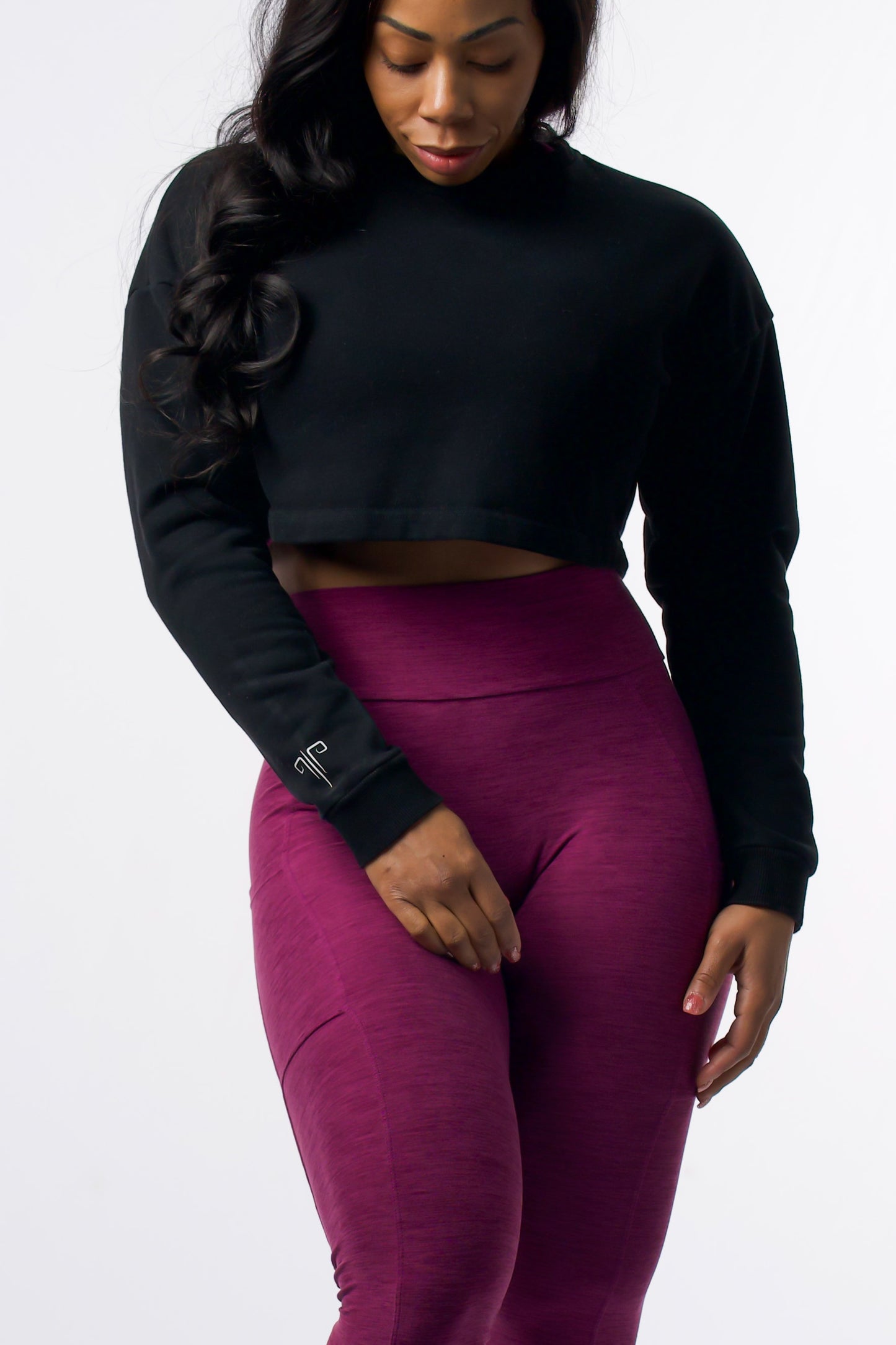 Black crop top open back