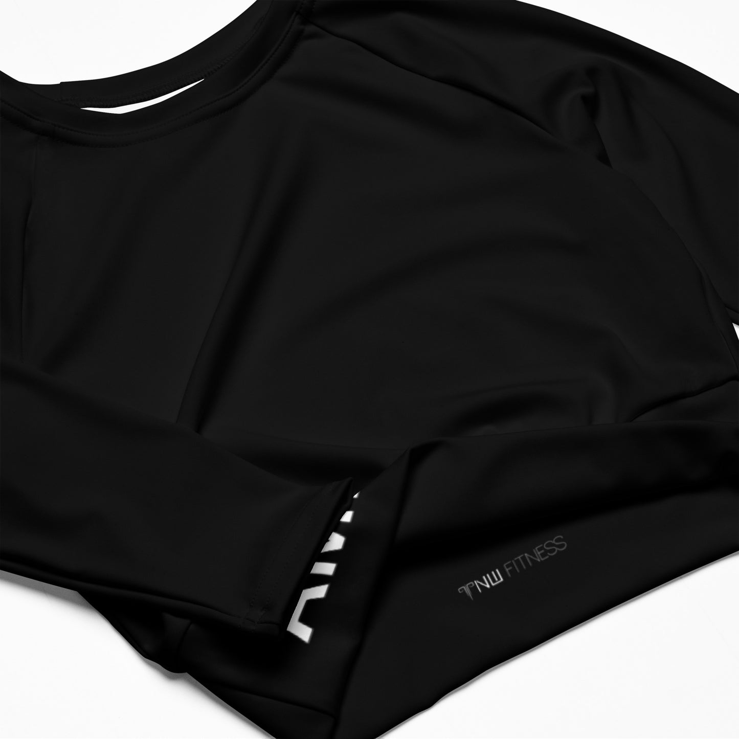 Recycled long-sleeve crop top